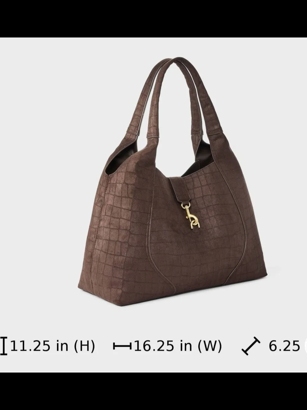 Faux Suede Shoulder Tote Bag NWT